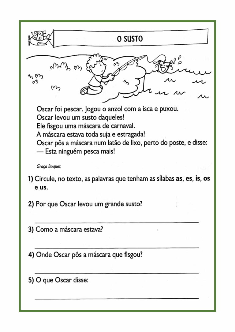 3º ANO - Atividades de leitura e interpretação de textos - Prof. Noninha