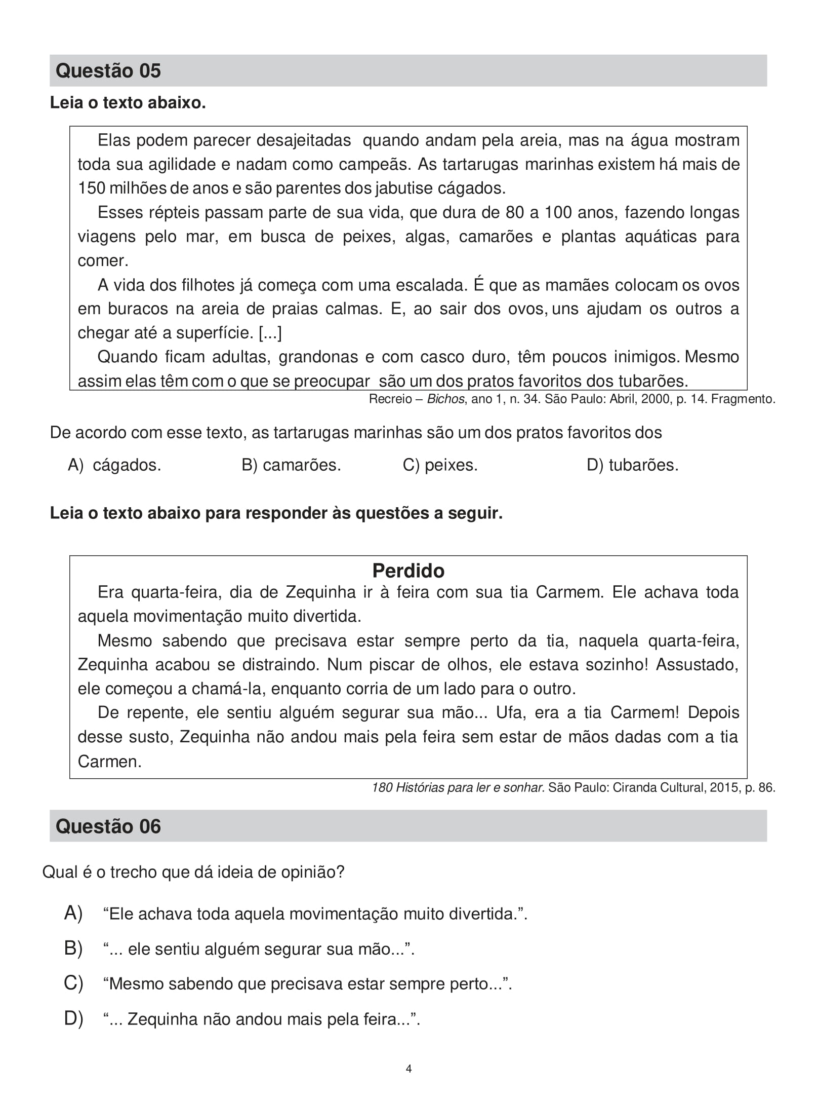 4° ano - Avaliação trimestral de língua portuguesa - 1° trimestre ...