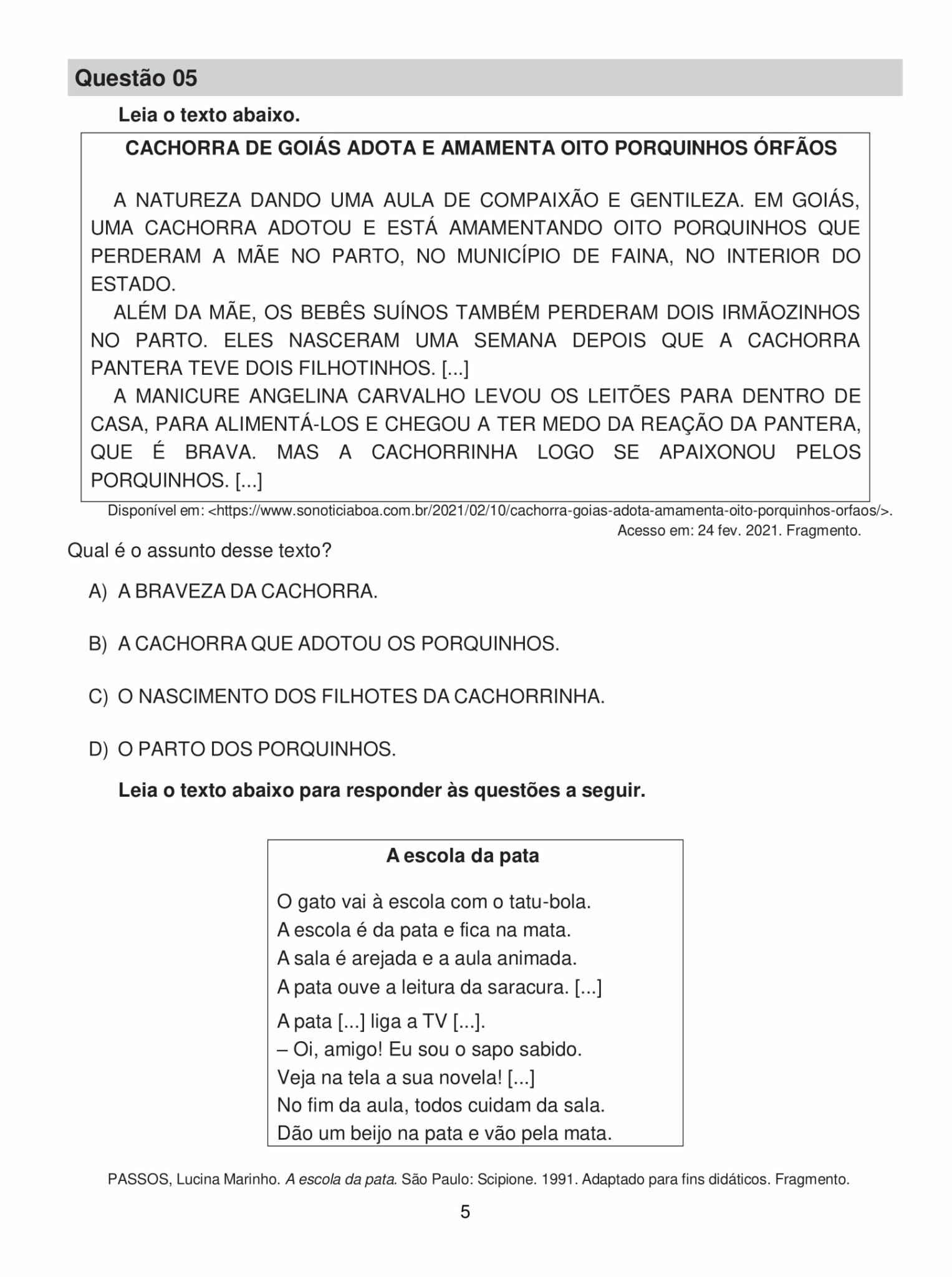 3° ano - Avaliação trimestral de língua portuguesa - 1° trimestre ...