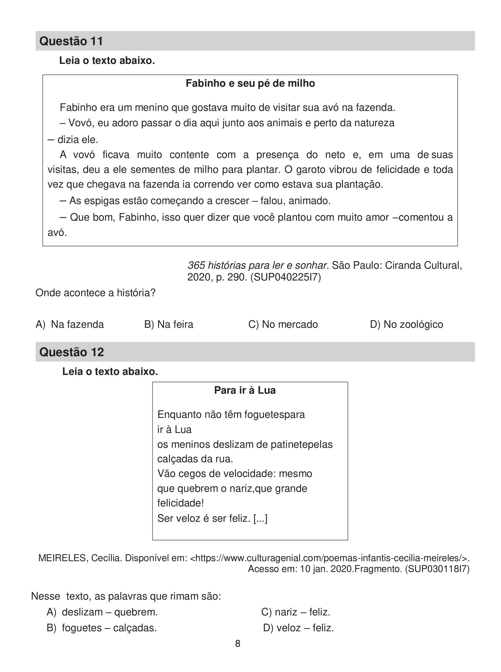 3° ano - Avaliação trimestral de língua portuguesa - 1° trimestre ...