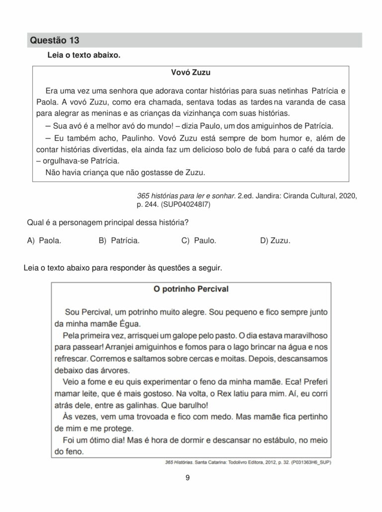 3° ano - Avaliação trimestral de língua portuguesa - 1° trimestre ...