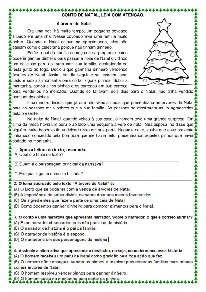 3º ao 5º ano - Natal -Atividades de l. portuguesa e matemática - Prof.  Noninha