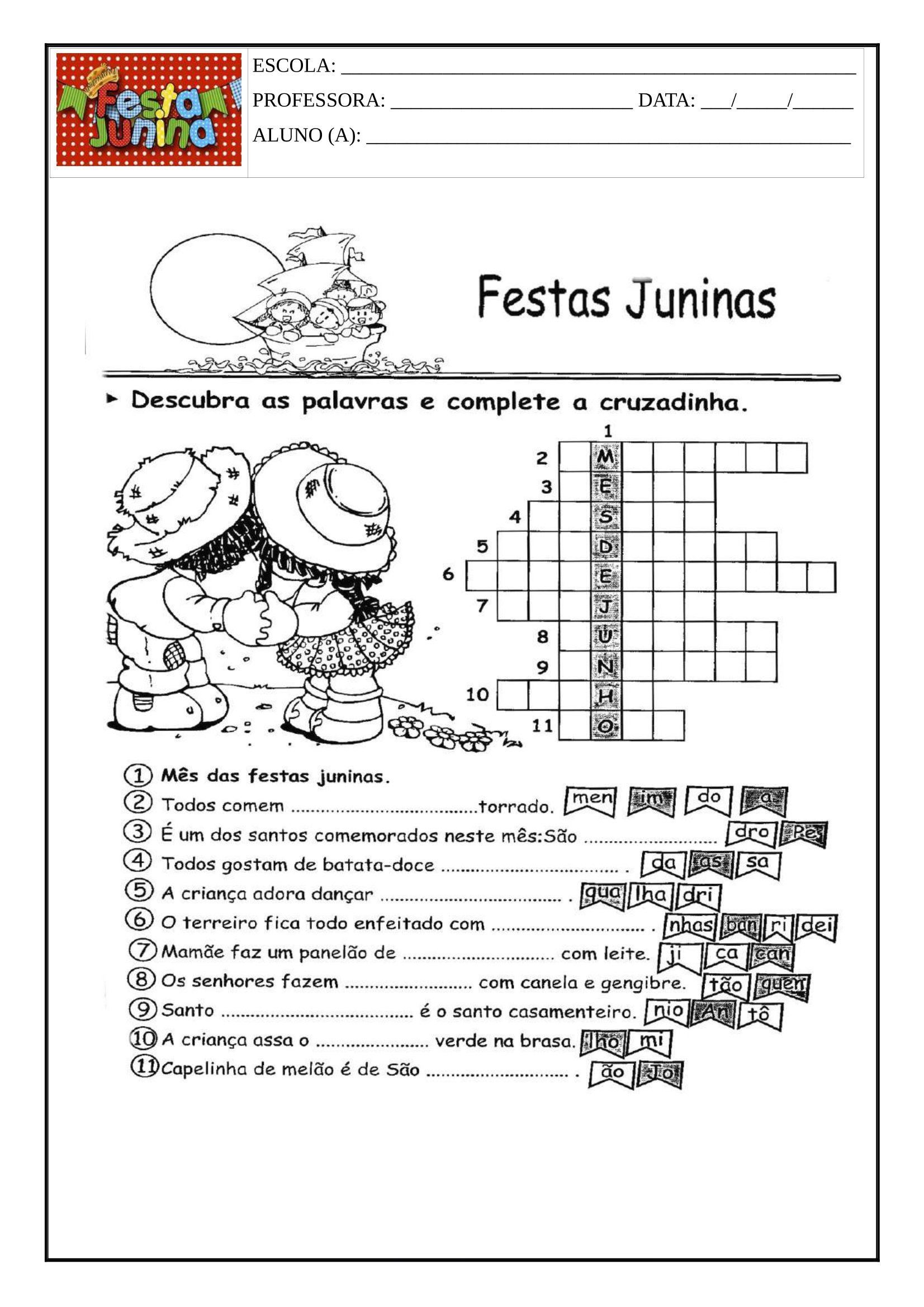 1º ao 5º ano - Atividades divertidas Festa Junina - Prof. Noninha
